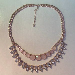 Charlotte Russe Pink and Gold Costume Jewelry Necklace